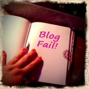 journal with blog fail! written on it