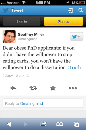 Geoffrey Miller Tweet
