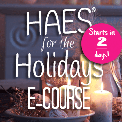 HAES for the holidays square starts in 2 days