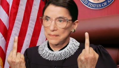 Ruth Bader Ginsberg with middle finger up
